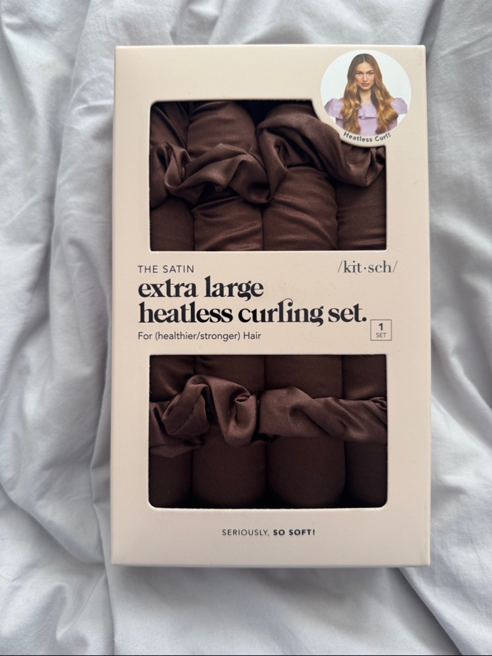 Kitsch Satin Extra Large Heatless Curling Set - Brown